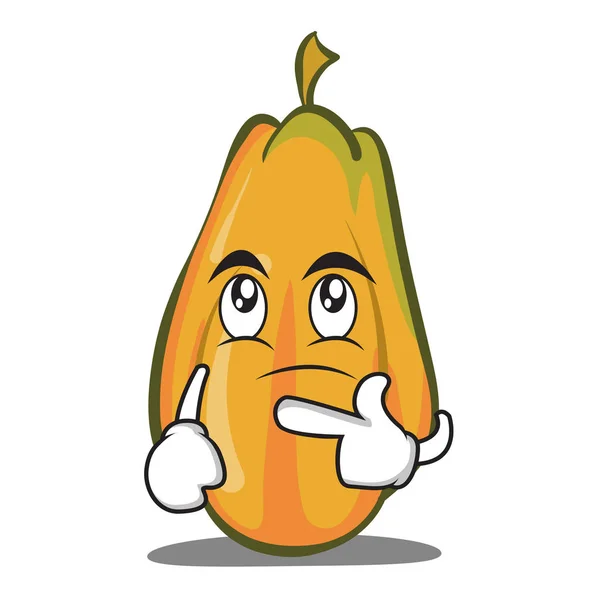 Pensiero papaya disegno del personaggio cartone animato — Vettoriale Stock