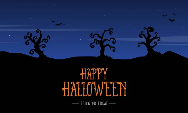 Silhouette landskap Halloween design bakgrund — Stock vektor