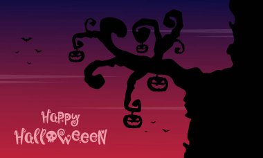 Cadılar Bayramı arka plan wiith ağaç balkabağı