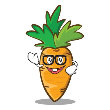 Geek havuç karakter karikatür tarzı