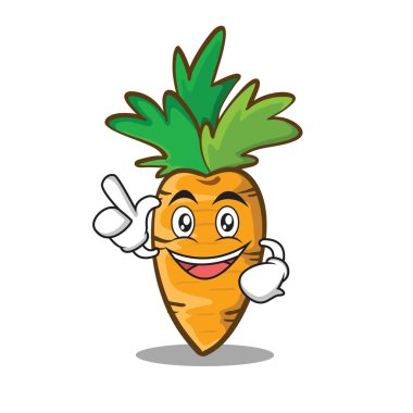 Bir fikir havuç karakter karikatür tarzı var