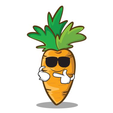Süper cool havuç karakter karikatür tarzı