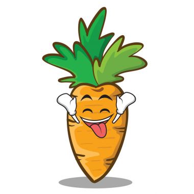 Kendinden geçmiş yüz havuç karakter karikatür tarzı