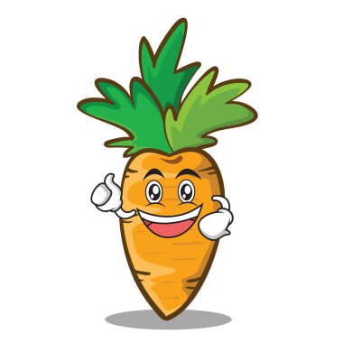 Hevesli havuç karakter karikatür tarzı