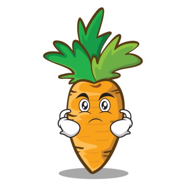 Ciddi havuç karakter karikatür tarzı