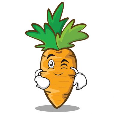 Wink havuç karakter karikatür tarzı