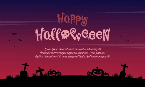 Šťastný Halloween pozadí na hrob — Stockový vektor