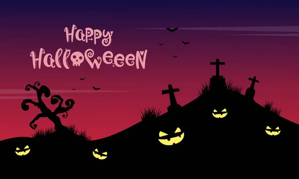 På graven Halloween bakgrunden — Stock vektor