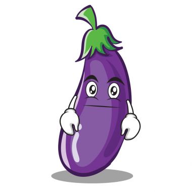 Tarafsız patlıcan karakter karikatür tarzı