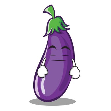 Sıkıcı patlıcan karakter karikatür tarzı