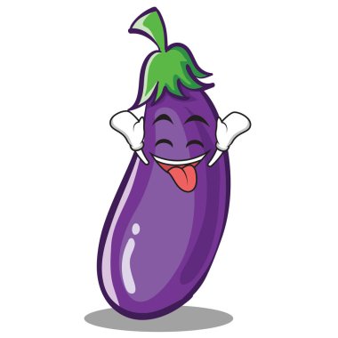 Kendinden geçmiş patlıcan karakter karikatür tarzı