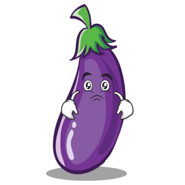 Moody patlıcan karakter karikatür tarzı