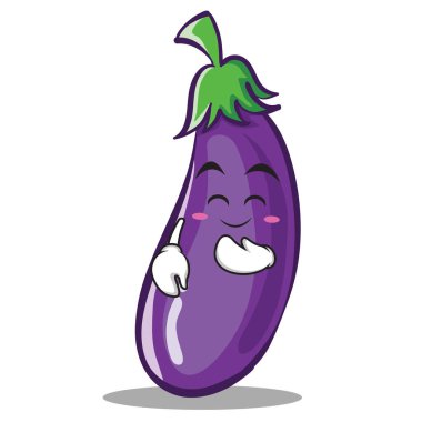 Allık patlıcan karakter karikatür tarzı