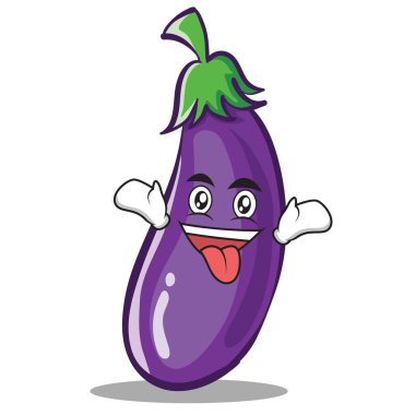 Deli patlıcan karakter karikatür tarzı