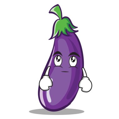 Göz rulo patlıcan karakter karikatür tarzı