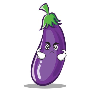 Kızgın patlıcan karakter karikatür tarzı