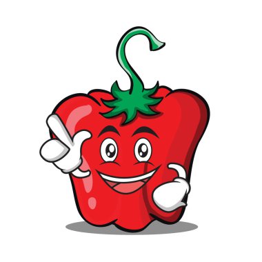 Bir fikir kırmızı biber karakter karikatür var