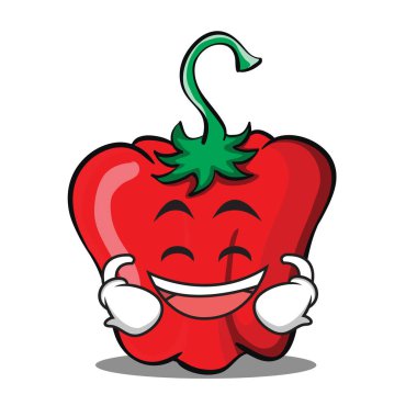 Sırıtan kırmızı biber karakter karikatür