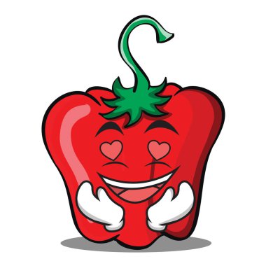 Aşk kırmızı biber karakter karikatür