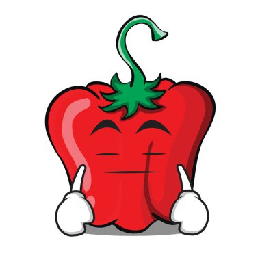 Kırmızı biber karakter karikatür sıkıcı
