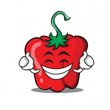 Gurur kırmızı biber karakter karikatür