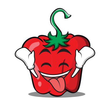 Kendinden geçmiş kırmızı biber karakter karikatür