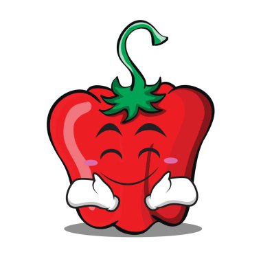 Mutlu kırmızı biber karakter karikatür