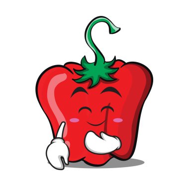 Allık kırmızı biber karakter karikatür