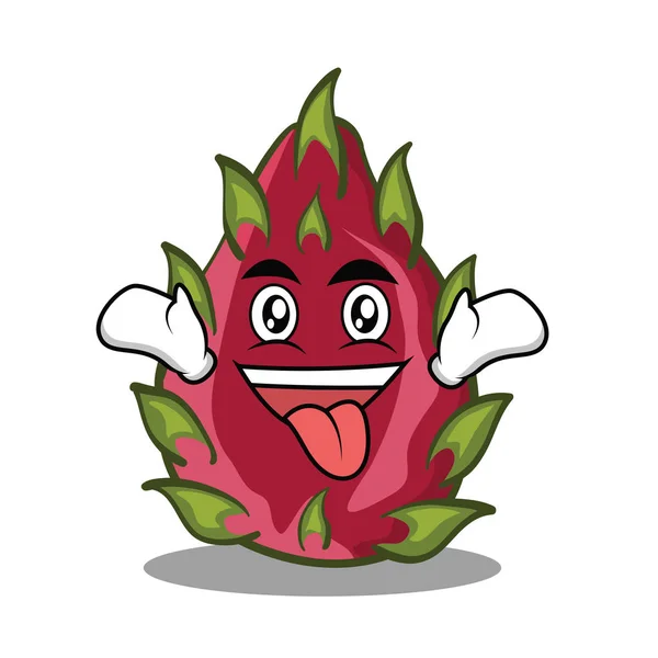 Crazy dragon fruit character cartoon — Stock Vector