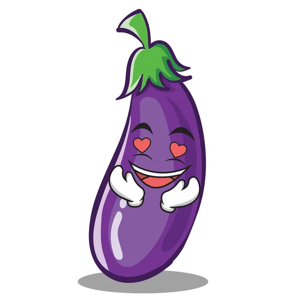 In liefde aubergine cartoon tekenstijl — Stockvector