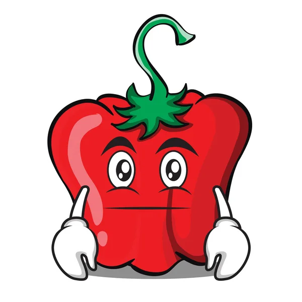 Visage neutre poivron rouge personnage dessin animé — Image vectorielle