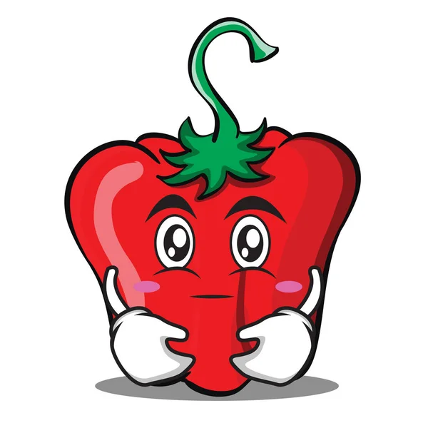 Câlin personnage de poivron rouge dessin animé — Image vectorielle