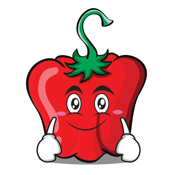 Sonríe caricatura personaje de pimienta roja — Vector de stock