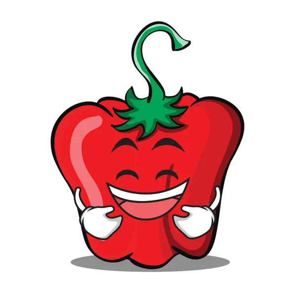 Rode peper karakter cartoon lachen — Stockvector
