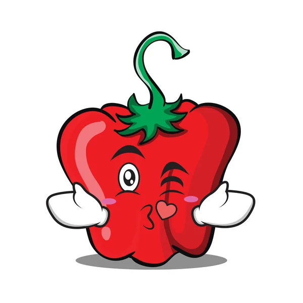 Kussen hart rode peper karakter cartoon — Stockvector