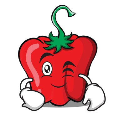 Wink kırmızı biber karakter karikatür
