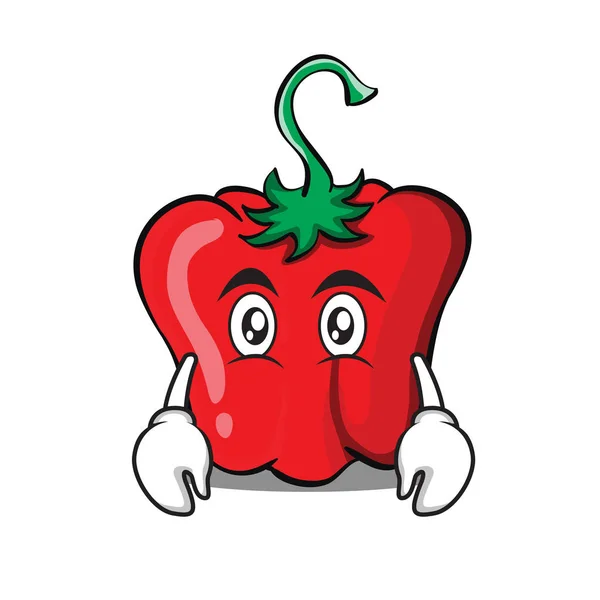 Cara plana personaje de pimienta roja de dibujos animados — Vector de stock