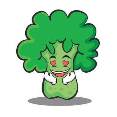 Aşk brokoli karakter karikatür tarzı