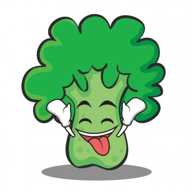 Kendinden geçmiş brokoli karakter karikatür tarzı