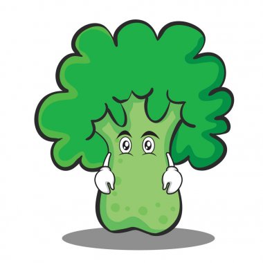Düz yüz brokoli karakter karikatür tarzı
