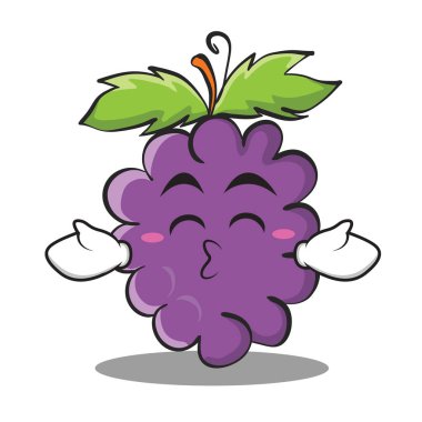 Öpüşme kapalı gözler üzüm karakter karikatür koleksiyonu