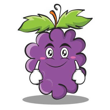 Üzüm karakter karikatür koleksiyonu gülümse