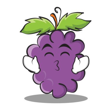 Öpüşme gülümseme gözler üzüm karakter karikatür koleksiyonu