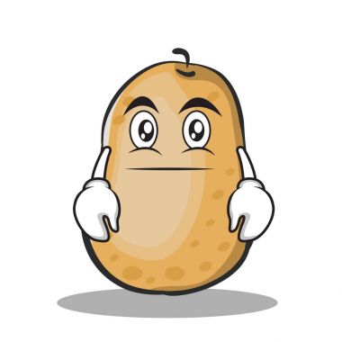 Tarafsız patates karakter karikatür tarzı yüz