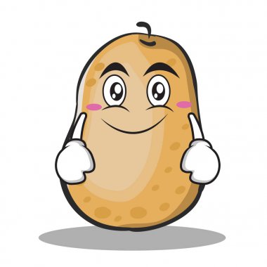 Patates karakter karikatür tarzı gülümse