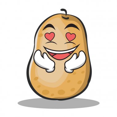 Aşk patates karakter karikatür tarzı