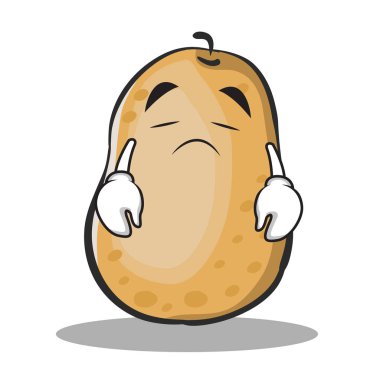 Üzgün patates karakter karikatür tarzı