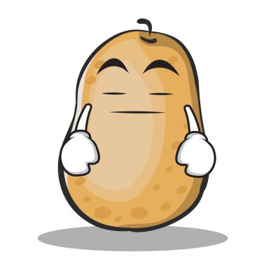 Patates karakter karikatür tarzı sıkıcı