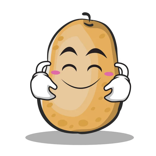 Cute smile potato character cartoon style - Stok Vektor