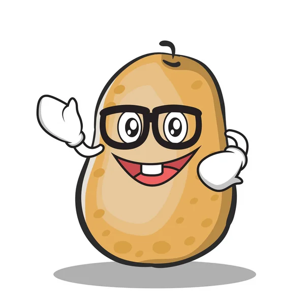 Geek aardappel tekenstijl cartoon — Stockvector
